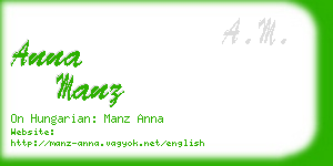 anna manz business card